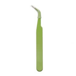 Stalen groen gelakte pincet 120 mm, gebogen