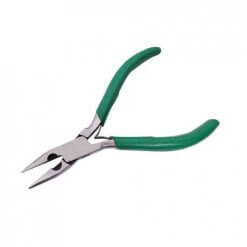 Spitsbektang met knipper (rozenkranstang),met 2 veren