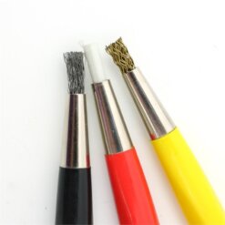 Set Vulpenhouder borstels met Messing-, Staal- en Nylonborstel